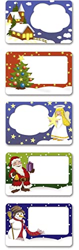 Maximex Weihnachtsetiketten 100 Stück mit Dispenser, verschiedene Motive, selbstklebend, 6,2 x 6,2 x 5,1 cm von Maximex
