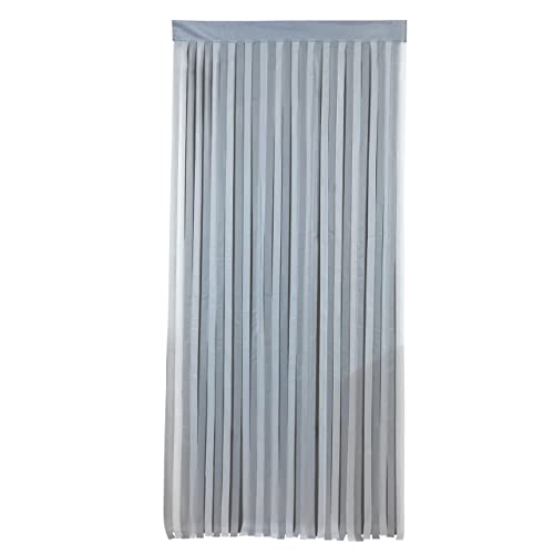 WENKO Maximex Türvorhang Grau-Weiß, praktischer Streifenvorhang gegen lästige Insekten und neugierige Blicke, inklusive Klettband, auch für Garderobenstangen, aus Polyester, 90 x 200 cm, zuschneidbar von Maximex