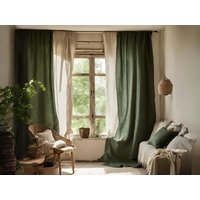 Grüne Leinenvorhänge, Schwere Leinenvorhänge in Verschiedenen Farben, Stangenvorhänge, Handgefertigte Vorhänge Grüne Leinenvorhänge, Schwere Leinenvorhänge in Verschiedenen Farben, Stangenvorhänge, Handgefertigte Vorhänge von MaximilianoCurtains