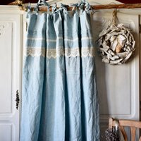 Leinen Vorhang, Boho Gardine, Altblau, Landhaus Leinen Vorhang, Boho Gardine, Altblau, Landhaus von MaximilianoCurtains