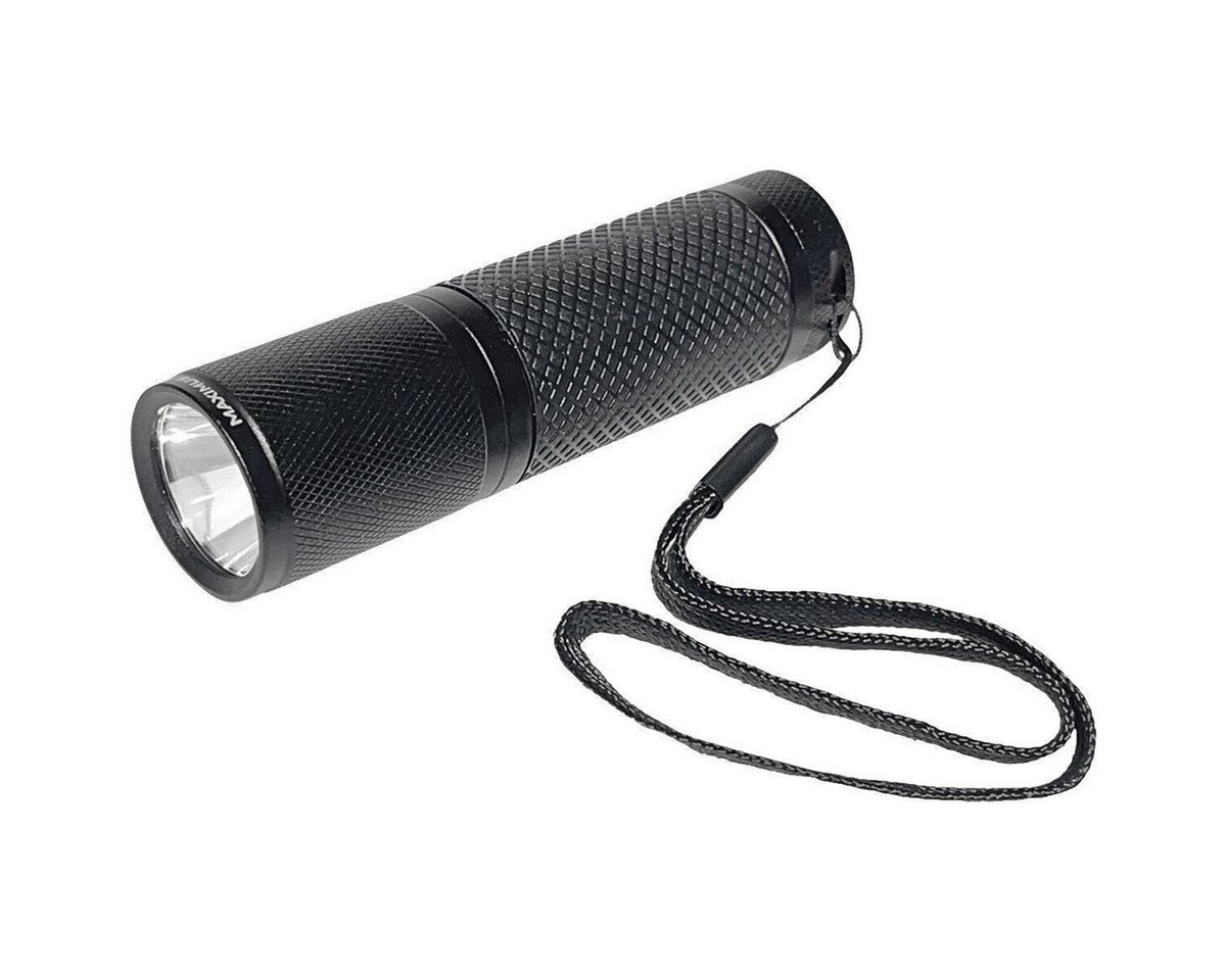 Maximus LED Taschenlampe hohe Leuchtweite (Betriebsdauer 1-5 Stunden, Schwarz), USB-Kabel / Batterien, Leuchtweite 15 - 235m von Maximus