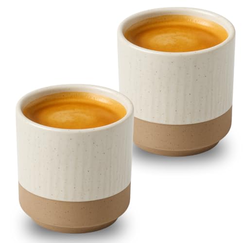 Maxito Espressotassen ∣ 2er Set mit 100 ml ∣ Modernes Design für Espresso aus Keramik ∣ Ideal als Espressotassen Set ∣ Espressotassen dickwandig von Maxito