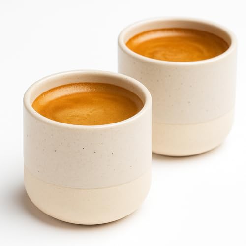 Maxito Espressotassen ∣ 2er Set mit 100 ml ∣ Modernes Design für Espresso aus Keramik ∣ Ideal als Espressotassen Set ∣ Espressotassen dickwandig von Maxito