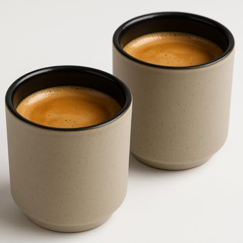 Maxito Espressotassen ∣ 2er Set mit 70 ml ∣ Modernes Design für Espresso aus Keramik ∣ Ideal als Espressotassen Set ∣ Espressotassen dickwandig von Maxito