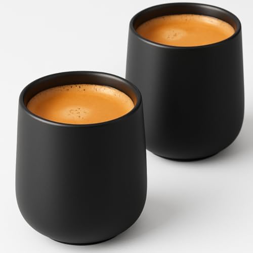 Maxito Espressotassen ∣ 2er Set mit 80 ml ∣ Modernes Design für Espresso aus Keramik ∣ Ideal als Espressotassen Set ∣ Espressotassen dickwandig von Maxito