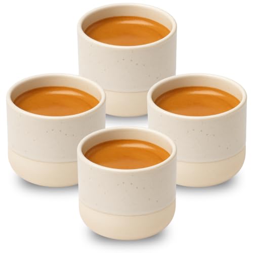 Maxito Espressotassen ∣ 4er Set mit 100 ml ∣ Modernes Design für Espresso aus Keramik ∣ Ideal als Espressotassen Set ∣ Espressotassen dickwandig von Maxito