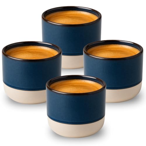 Maxito Espressotassen ∣ 4er Set mit 100 ml ∣ Modernes Design für Espresso aus Keramik ∣ Ideal als Espressotassen Set ∣ Espressotassen dickwandig von Maxito