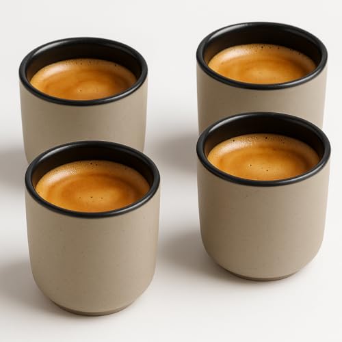Maxito Espressotassen ∣ 4er Set mit 70 ml ∣ Modernes Design für Espresso aus Keramik ∣ Ideal als Espressotassen Set ∣ Espressotassen dickwandig Maxito Espressotassen ∣ 4er Set mit 70 ml ∣ Modernes Design für Espresso aus Keramik ∣ Ideal als Espressotassen Set ∣ Espressotassen dickwandig von Maxito