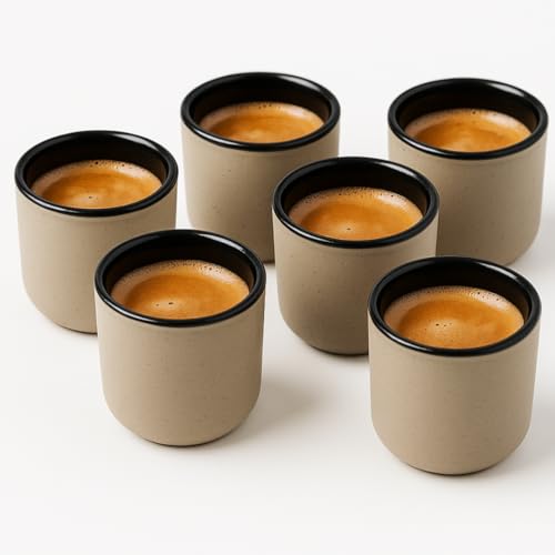 Maxito Espressotassen ∣ 6er Set mit 70 ml ∣ Modernes Design für Espresso aus Keramik ∣ Ideal als Espressotassen Set ∣ Espressotassen dickwandig Maxito Espressotassen ∣ 6er Set mit 70 ml ∣ Modernes Design für Espresso aus Keramik ∣ Ideal als Espressotassen Set ∣ Espressotassen dickwandig von Maxito