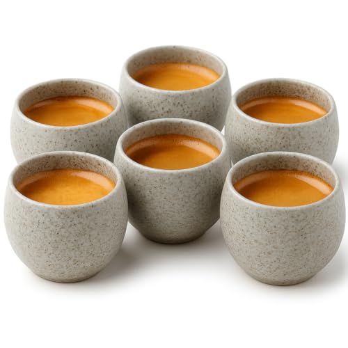 Maxito Espressotassen ∣ 6er Set mit 80 ml ∣ Modernes Design für Espresso aus Keramik ∣ Ideal als Espressotassen Set von Maxito