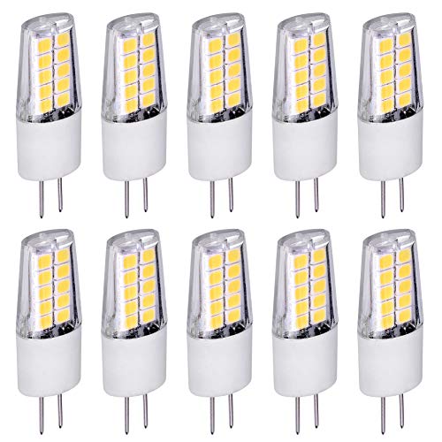 Maxkomfort 10x G4 LED Leuchtmittel 3W 12V AC/DC warmweiß 2900K Lampen Stecklampe Halogen ersatz SMD 260 Lumen Ø13mm 10er Pack von Maxkomfort