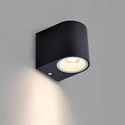 max K O M F O R T Aussenleuchte 1267 GU10 inkl. LED 5W Warmweiß Wandleuchte Aussenwandlampe Wandlampe Aussenwandleuchte Schwarz von max K O M F O R T