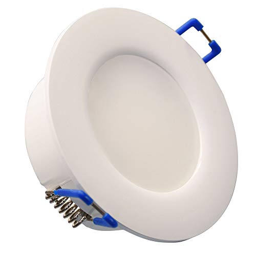 IP44 LED Bad Einbaustrahler 230V sehr flach 5,5W RUND Einbauspot Einbauleuchte Einbaulampe Deckenlampe Deckenstrahler Dusche von Maxkomfort