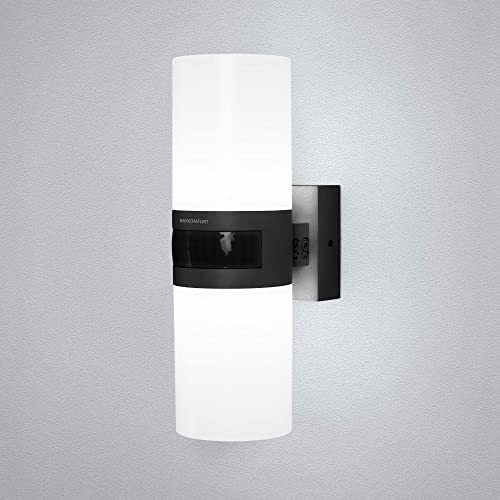 Maxkomfort LED Außenleuchte mit Bewegungsmelder schwarz Wandleuchte IP65 Außenlampe Außenwandleuchte ST102A1-BK TWIN von Maxkomfort