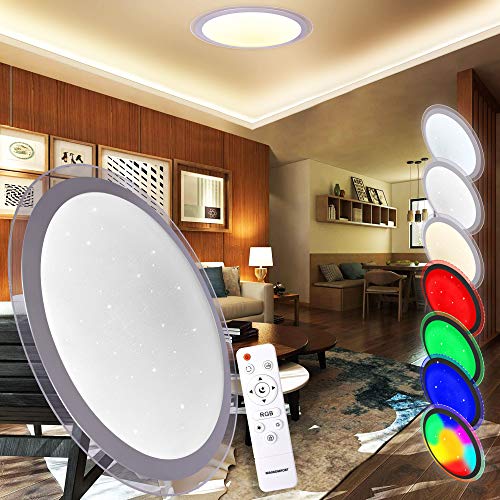 Maxkomfort LED Deckenleuchte GALA-Ci RGB Farbwechsel max. 96W Deckenlampe Modern und schlicht von Maxkomfort