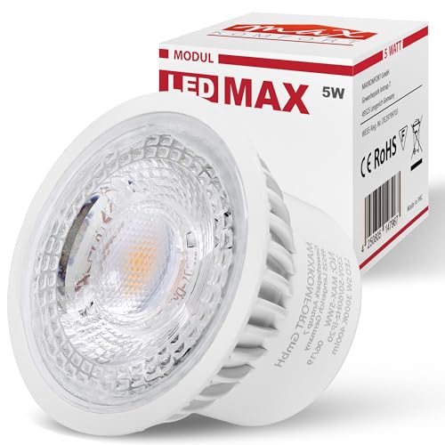 LED Modul MAX 230V 5W flach| für Einbaustrahler GU10/MR16 Ersatz | warmweiß, Ø 50mm, Einbauramen Leuchtmittel Direktanschluss 230V von max K O M F O R T