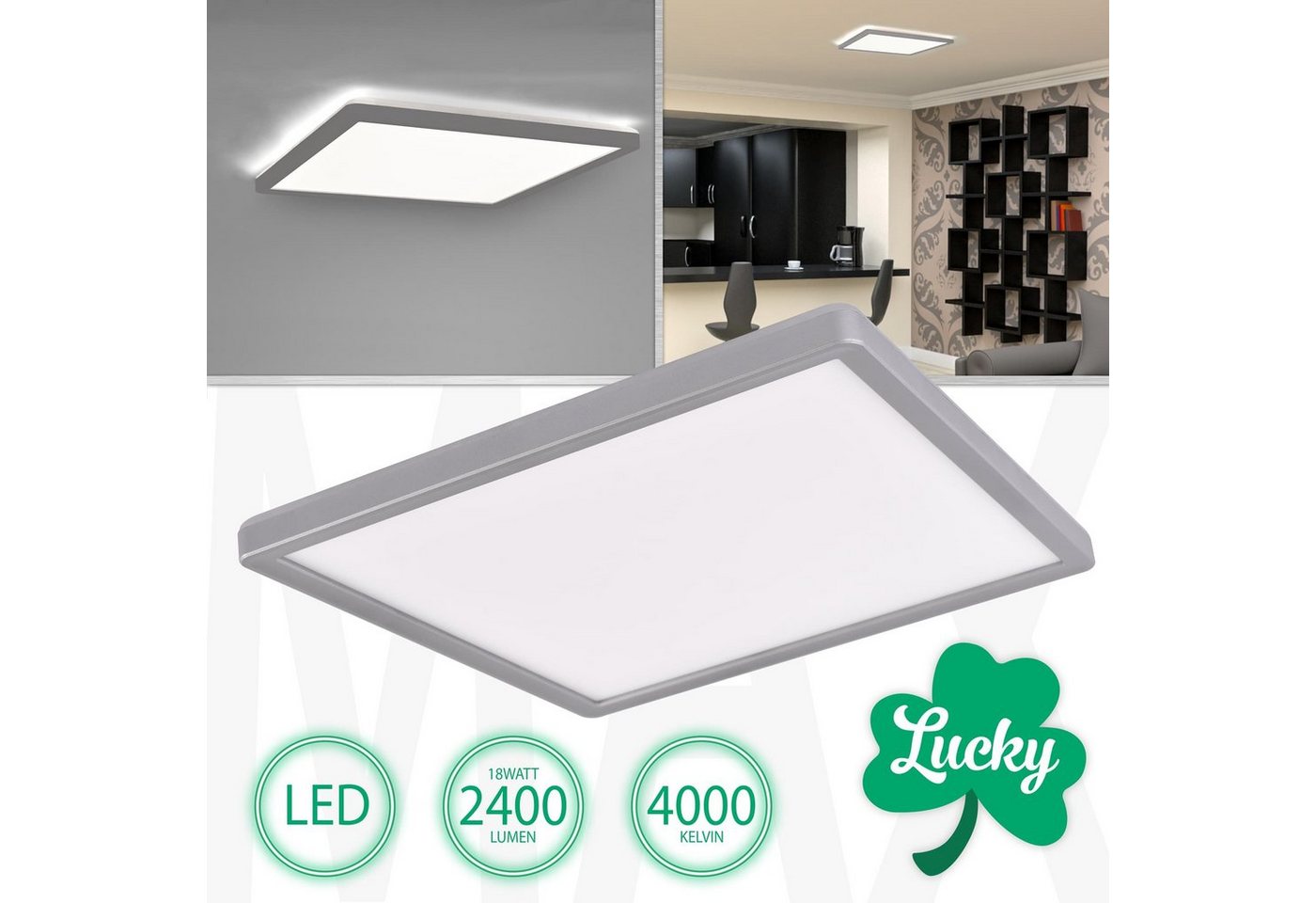 Maxkomfort LED Deckenleuchte Lucky, LED fest integriert, Tageslichtweiß, Neutralweiß, Deckenleuchte, Wandleuchte, Deckenlampe, Wandlampe, LED von Maxkomfort