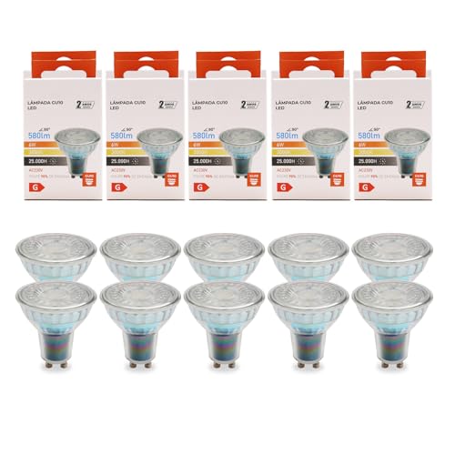 Maxled, Light is Led! 10er GU10 LED Dimmbar Warmweiss Lampe 6W Warmweiß Glühbirnen 3000K Ersetzt 50W Halogen Leuchtmittel Abstrahlwinkel 38° Abstrahlwinkel Spotlight Led Birnen AC 230V 580lm Maxled, Light is Led! 10er GU10 LED Dimmbar Warmweiss Lampe 6W Warmweiß Glühbirnen 3000K Ersetzt 50W Halogen Leuchtmittel Abstrahlwinkel 38° Abstrahlwinkel Spotlight Led Birnen AC 230V 580lm von Maxled, Light is Led!