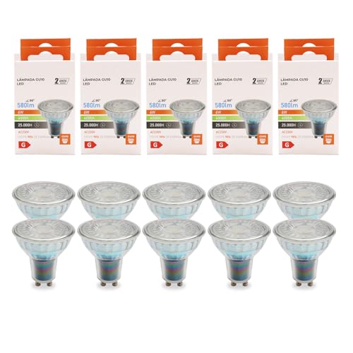 Maxled, Light is Led! 10er GU10 LED Dimmbar Warmweiss Lampe 6W Warmweiß Glühbirnen 4000K Ersetzt 50W Halogen Leuchtmittel Abstrahlwinkel 38° Abstrahlwinkel Spotlight Led Birnen AC 230V 580lm Maxled, Light is Led! 10er GU10 LED Dimmbar Warmweiss Lampe 6W Warmweiß Glühbirnen 4000K Ersetzt 50W Halogen Leuchtmittel Abstrahlwinkel 38° Abstrahlwinkel Spotlight Led Birnen AC 230V 580lm von Maxled, Light is Led!