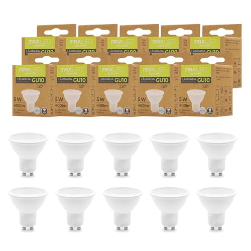 Maxled, Light is Led! 10er GU10 LED Lampe 5W Kelvin Kaltweiß Glühbirnen 6000K Ersetzt 60W Halogen Leuchtmittel Abstrahlwinkel 100°Abstrahlwinkel Nicht Dimmbar Spotlight Led Birnen AC 220-240V 400lm Maxled, Light is Led! 10er GU10 LED Lampe 5W Kelvin Kaltweiß Glühbirnen 6000K Ersetzt 60W Halogen Leuchtmittel Abstrahlwinkel 100°Abstrahlwinkel Nicht Dimmbar Spotlight Led Birnen AC 220-240V 400lm von Maxled, Light is Led!