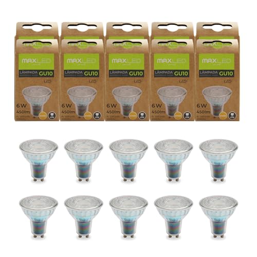 Maxled, Light is Led! 10er GU10 LED Warmweiss Lampe 6W Warmweiß Glühbirnen 2700K Ersetzt 60W Halogen Leuchtmittel Abstrahlwinkel 38° Abstrahlwinkel Nicht Dimmbar Spotlight Led Birnen AC 230V 450lm Maxled, Light is Led! 10er GU10 LED Warmweiss Lampe 6W Warmweiß Glühbirnen 2700K Ersetzt 60W Halogen Leuchtmittel Abstrahlwinkel 38° Abstrahlwinkel Nicht Dimmbar Spotlight Led Birnen AC 230V 450lm von Maxled, Light is Led!