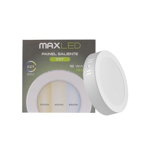 Maxled, Light is Led! 18W Klein Hell LED Deckenleuchte Flach Rund Decke Lampe Ø175mm Deckenlampe Panel 1850lm Badlampe 3CCT 3000K-6500K Dimmbar Warmweiß/Neutralweiß/Kaltweiß 220V-240V Weiß von Maxled, Light is Led!