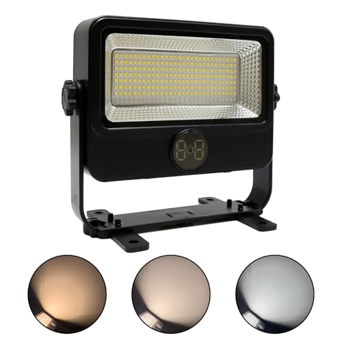 Maxled, Light is Led! LED Campinglampe Solarlampen für Außen CCT3, 5 Modi Solar Strahler 800lm 70W Aufladbare Solarleuchte Zaunlicht IP65 Wasserdichte Wandleuchte 3600mAh Akku für Garten Camping von Maxled, Light is Led!