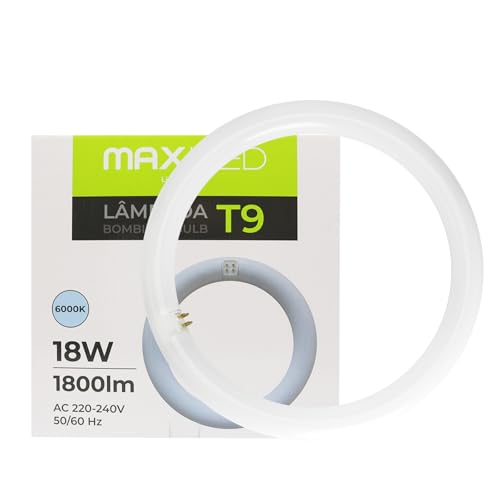 Maxled, Light is Led! LED TUBE T9 Ø30CM, Ringförmige LED Röhre 18W Kaltweiß 6500K 1800LM G10Q Sockel Fassung Hell Leuchtröhre PC Deckenleucht Alternative für Klassische T9-Leuchtstofflampen von Maxled, Light is Led!