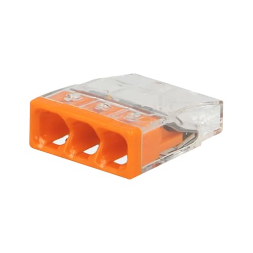 Maxled, Light is Led! Verbindungsklemmen,Klemmen 3 Polig Leiter, 100 Stück Kabelverbinder Kabelklemmen für Alle Leiterarten Weltweit,Anschlussklemmen Strand Wire:0.5-2.5mm² PCT-213 von Maxled, Light is Led!