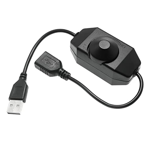 Maxmoral LED-Licht-Dimmschalter, 5 V Gleichstrom, USB-Buchse auf Stecker, Verlängerungskabel mit Drehschalter, Controller für LED-Lichtstreifen (schwarz) von Maxmoral