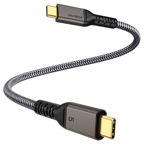 Maxonar Thunderbolt 5 Kabel 1ft/0.3m 80Gbps, bis zu 120Gbps Bandbreitenerhöhung für 16K/Dual 8K und 240W Aufladung, kompatibel mit Thunderbolt 4/3, MacBook M4 Pro, USB4 und weiteren USB C-Geräten Maxonar Thunderbolt 5 Kabel 1ft/0.3m 80Gbps, bis zu 120Gbps Bandbreitenerhöhung für 16K/Dual 8K und 240W Aufladung, kompatibel mit Thunderbolt 4/3, MacBook M4 Pro, USB4 und weiteren USB C-Geräten von Maxonar