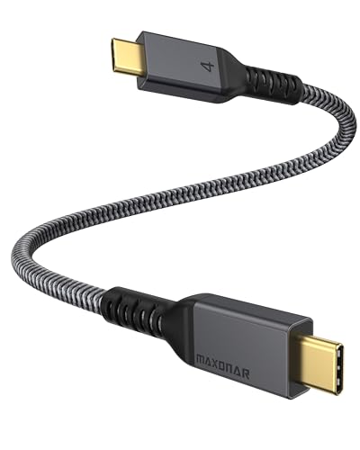 Maxonar Thunderbolt 4 Kabel 0,5m/40Gbps, TB4 USB C 4.0 Kabel Unterstützt 1x8K 60hz oder doppelten 4K60hz-Monitor,für i-Phone 15 Pro/Max Macbook air/Pro M1 M2,Mac Studio,Studio Display,SSD,eGpu,Dock von Maxonar