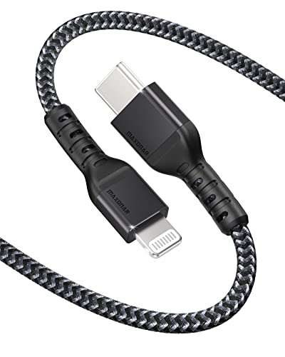 USB C auf Lightning Kabel 1,2m Maxonar[Apple MFi Zertifiziert]iPhone Ladekabel,Nylon Geflochtenes Typ-C Datenkabel mit Apple Original Chip,Kompatibel mit iPhone 14/13 Pro Max/12/11/X/XS/XR/8,AirPod 3 von Maxonar