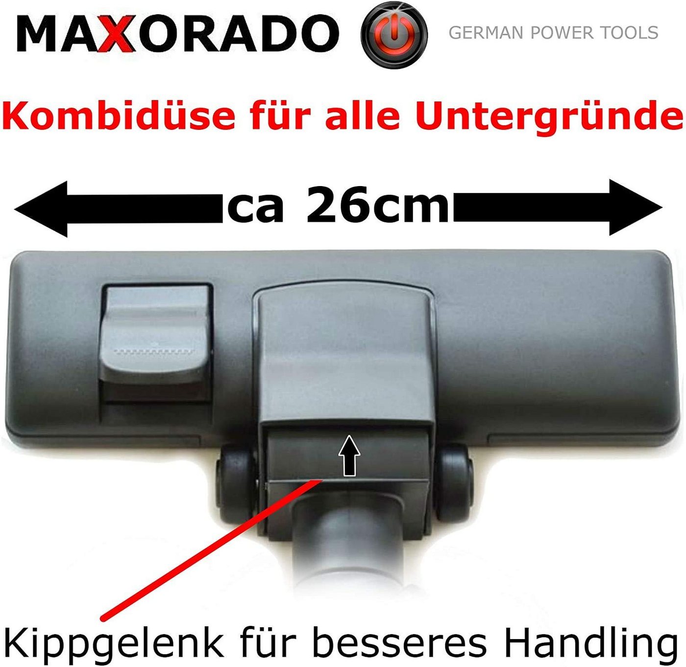 Maxorado 2-in-1 Kombidüse Staubsaugerdüse mit 2 Rollen für Miele SBD285 Ersatzteil für Original von Maxorado