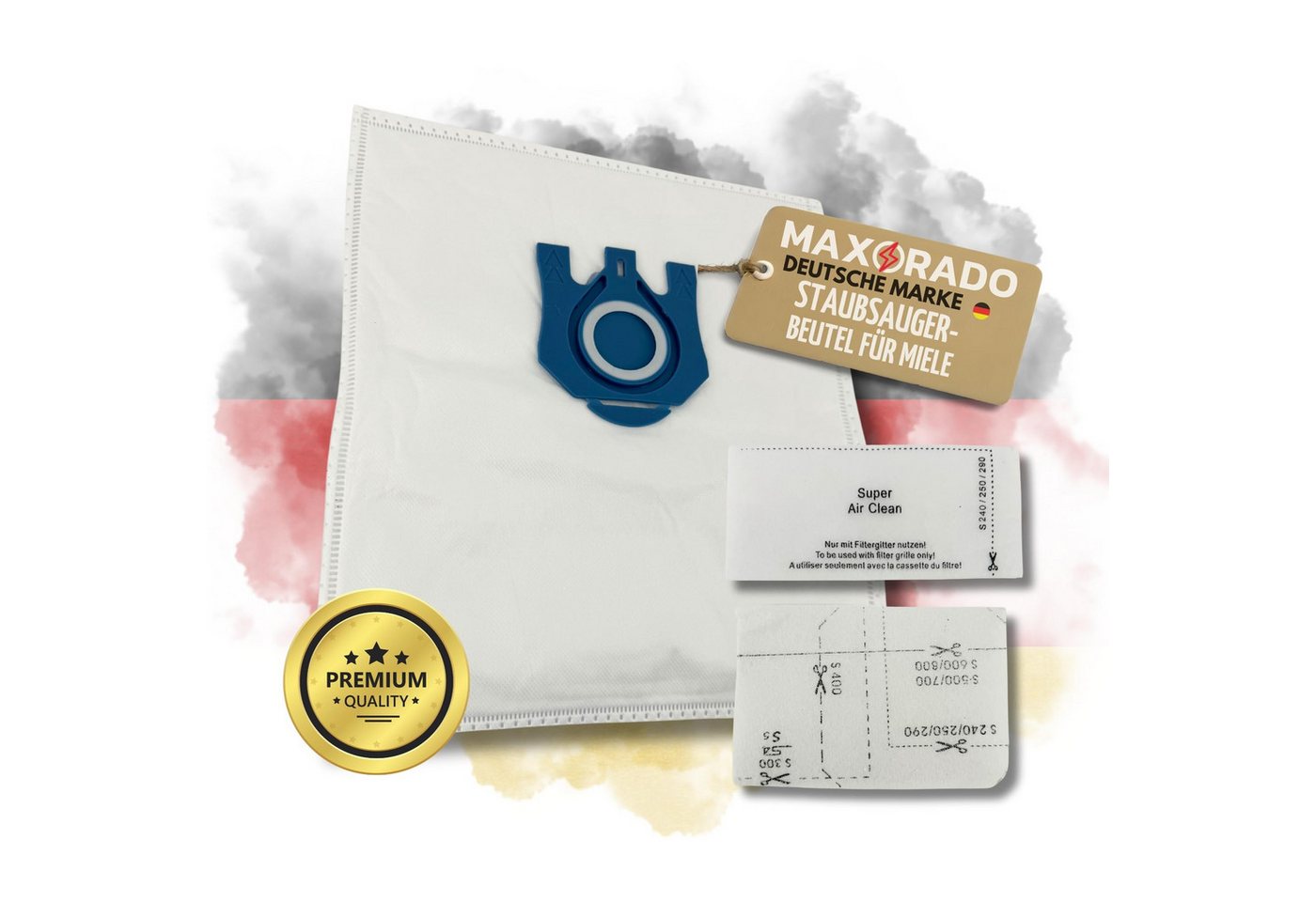 Maxorado Staubsaugerbeutel 20 Staubsaugerbeutel + Filter für Miele S8000 S8300 S8310 S8320 S8330, passend für Miele, 20 St., S8360 S8370 Set Filtertüten S 8000 8300 8310 8330 8360 8370 von Maxorado