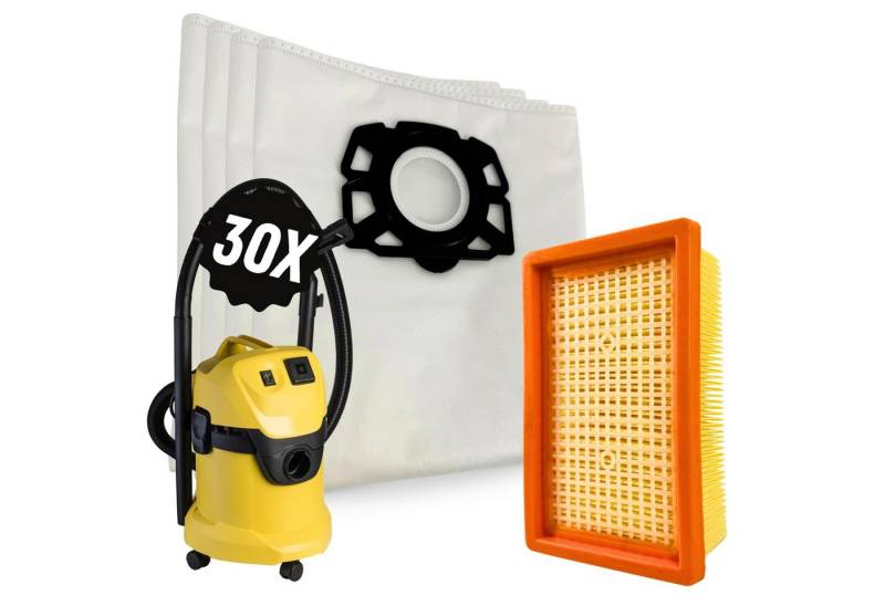 Maxorado Staubsaugerbeutel 30x Staubsaugerbeutel 1 Filter kompatibel mit Kärcher WD4 WD5 WD6 MV6, passend für Kärcher, KFI 487 Ersatz Beutel MV4 MV5 KWD6 KWD5 KNT4 2.863-006.0 von Maxorado