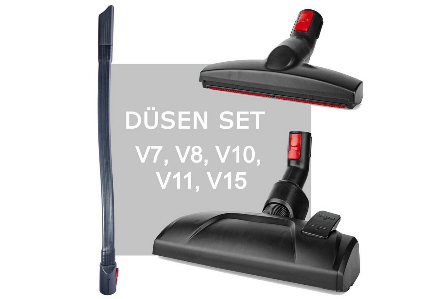 Maxorado Staubsaugerdüsen-Set Ersatzteile Set für Dyson V7 V8 V10 V11 V15 Bodendüse Polsterdüse Düse, Zubehör für Dyson V 7 8 10 11 15 Absolute Animal Detect, (3-tlg), Energiesparend dank stromlosem Betrieb von Maxorado