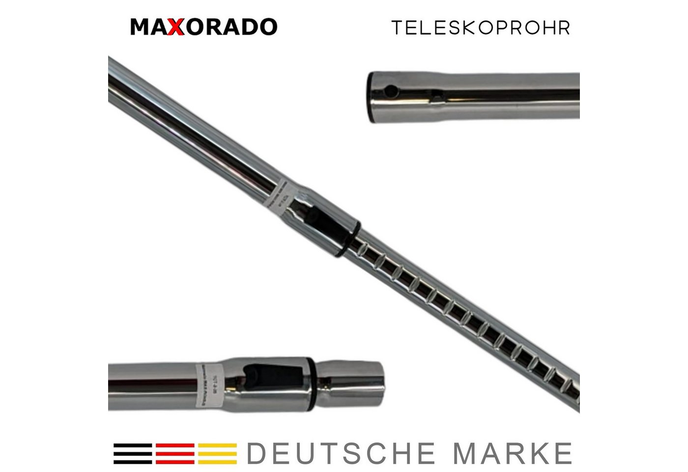 Maxorado Teleskoprohr Staubsauger Rohr für Bosch Siemens VSQ8SIL66A Staubsauger Q 8.0, Zubehör für Nass und Trockensauger Staubsauger Industriesauger Bodensauger, für Parkside Siemens Bosch Kärcher 35mm DN35 NW35 von Maxorado