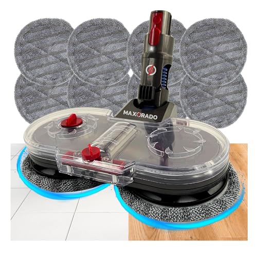 Maxorado kompatibel mit Dyson Wischaufsatz NEW Wischdüse Wischmopp + 10 Pads V7 V8 V10 V11 V15 Bodendüse Fuß Wischen und Saugen von Maxorado