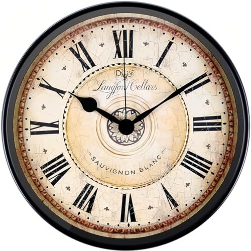 Maxspace Wanduhr 30cm, Europäische Vintage Metall Wanduhr Ohne Tickgeräusche mit HD-Glas, Schwarz Wand Uhr Batteriebetrieben für Wohnzimmer Schlafzimmer Retro Deko (Retro) von Maxspace