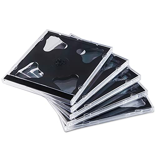 Maxtek CD-Hüllen für CDs (10,4 mm, 2 CDs, mit schwarzem Einsatz, 25 Stück) von Maxtek
