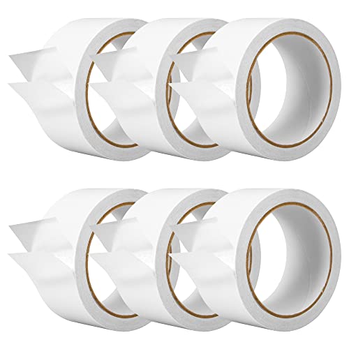 Doppelseitiges Klebeband Extra Stark - Transparentes Doppelseitiges Klebeband Dünn für Heimwerken, Basteln, Scrapbooking und mehr - Double Sided Tape 48 mm x 20 m (6 Rollen = 120 m) von Maxter