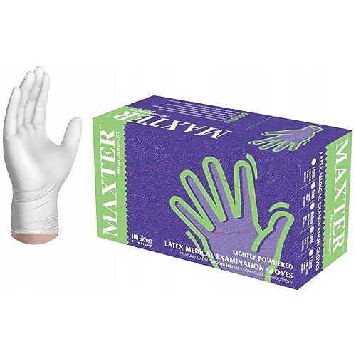 Maxter Unisex stk., Gr. Latex Einmalhandschuh gepudert 100 St ck Gr M, Weiß, M EU von Maxter