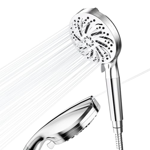 Duschkopf mit Filter, Hochdruck Handbrause mit Schlauch 1.5M, Hochdruck Duschbrause mit 10 Strahlarten, Filter Gegen Kalk, Duschkopf Wassersparend mit Duschschlauch von Maxuni