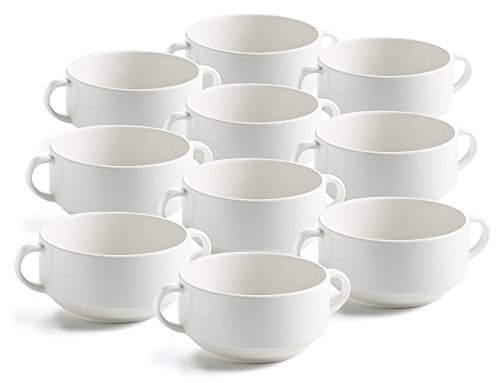 10er SET Suppentasse stapelbar 385 ml ROUND von Maxwell & Williams/White Basics/Suppenterrine/Terrinentasse von Maxwell & Williams