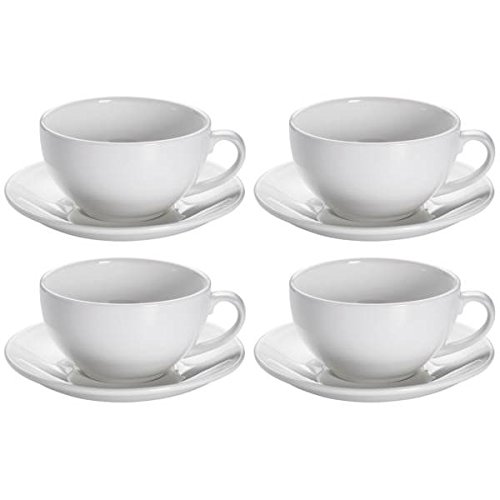 Maxwell & Williams 4er Set Cappuccinotassen White Basics Round 300ml weiß von Maxwell & Williams