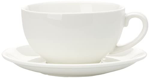 Maxwell & Williams , Porzellan, Weiße Tasse und Untertasse Cappuccino Basic von Maxwell & Williams