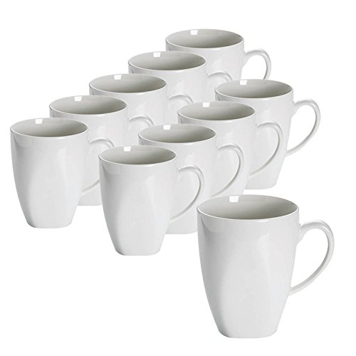 Maxwell & Williams 10er SET Becher BULLET 340 ml White Basics/Round/Tasse/Kaffeepott von Maxwell & Williams