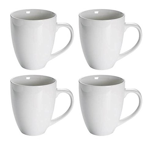 Maxwell & Williams 4er Set XL Becher Coupe groß WHITE BASICS ROUND 450ml weiß von Maxwell & Williams