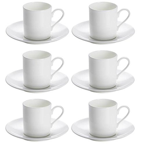 Maxwell & Williams 6er Set Espressotassen mit Untertasse Cashmere weiß von Maxwell & Williams